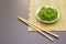 Traditional Japanese Hiyashi Wakame Chuka seaweed salad with sesame seeds