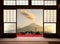 Traditional Japanese indoor house and paper sliding doors and t