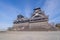 traditional Japanese Kumamoto Castle with blue sky