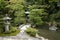 Traditional japanese landscaped garden in kyoto japan