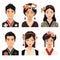 Traditional Japanese Men and Women Headshots AI Generated