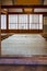 Traditional Japanese Shinto Monastery Dining Room with Floor mats and Sitting Pillows At Koyasan