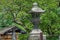 Traditional japanese stone lantern at Kyoto. Japan