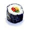 Traditional japanese sushi rolls isolated