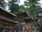 Traditional Japanese temple in woods