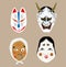 Traditional japanese theater masks