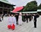 A traditional Japanese wedding ceremony at Shrine