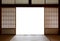 Traditional Japanese wood and rice paper doors and tatami mat flooring