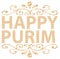 Traditional Jewish holiday - Happy Purim written in English