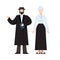 Traditional jewish religious monk. Male and female religious figure.