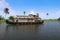 Traditional Kerala houseboat at beautiful backwaters in Alleppey, Kerala state, India.Selective focus