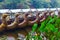 Traditional khmer boats with carved bows