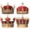 Traditional King And Queen Crowns: Symbolic 17th Century Style