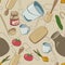 Traditional kitchen seamless pattern