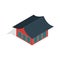 Traditional korean house icon, isometric 3d style