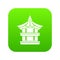 Traditional korean pagoda icon digital green