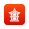 Traditional korean pagoda icon digital red