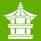 Traditional korean pagoda icon green