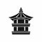 Traditional korean pagoda icon, simple style