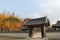 Traditional korean wall and gate in the Jeonju Hanok Village in