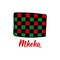 Traditional Kwanzaa symbols. Mkeka means the Mat. Isolated on white background