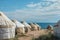 Traditional Kyrgyz yurts in Bokonbayevo, Kyrgyzstan - a popular centre for Community Based Tourism CBT