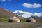 Traditional Kyrgyz yurts near Peak Lenin