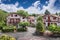 Traditional Labourdine houses in the village of Espelette, France