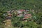 Traditional lao village landscape seen from the Mekong river