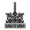 Traditional Latvian Sign Ornament. Black on White Vector Design