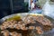 Traditional Lebanese cuisine. Cooking falafel. Famous Falafel Abou Rami