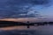 A traditional lifeguard and changing dress shelter on a wooden pier near the town of Porvoo in Finland at sunset in summer - 10