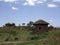 Traditional lodges are located on the slopes, Lalibela, Ethiopia