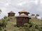 Traditional lodges are located on the slopes, Lalibela, Ethiopia