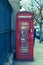 Traditional London red telephone box