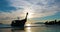 Traditional long-tail boat on the beach