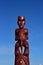 Traditional maori carving part of Ä€tea a Rangi star compass, Clive, New Zealand