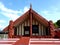 Traditional Maori food house wooden carved with decoration new zealand