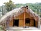 Traditional Maori food house wooden carved with decoration new zealand
