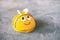 Traditional marzipan sweets, confectionery, cakes. A cake in the shape of a bee. Copy spase