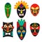 Traditional mask of African tribes. Religious mask of shamans or voodoo. Ancient decorative decoration. Ethnic culture