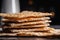 Traditional matzah bread a food eaten during passover. Generative ai