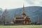 Traditional medieval stave church Lom in Norway, dates from the 12th century. Ancient wooden building.