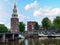 Traditional medieval watertower - Montelbaan tower - in Amsterdam Netherlands