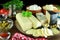 Traditional Mediterranean Foods on Wooden Background