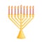 A traditional menorah for the Jewish Hanukkah festival. Color icon isolated on white background. Vector illustration. Usable for d