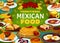 Traditional Mexican cuisine food, restaurant menu