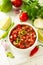 Traditional mexican homemade salsa sauce.