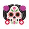 Traditional mexican katrina skull head icon