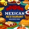 Traditional Mexican restaurant menu, food dishes